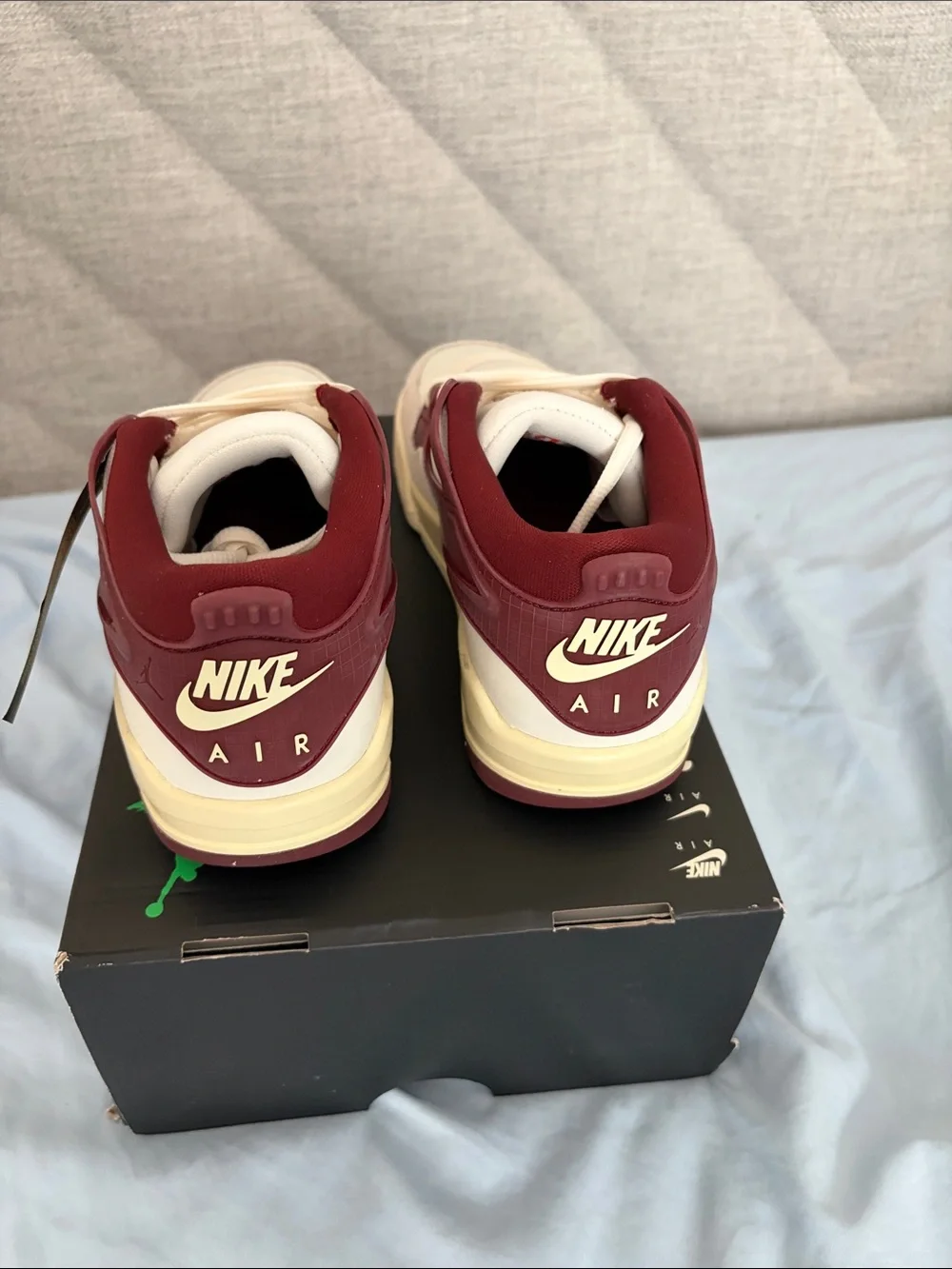 Air Jordan 4 RM Low-Top Sneakers - Burgundy, Cream & Off-White